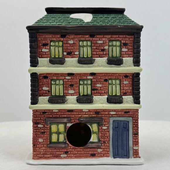 Vintage Holiday Expressions Illuminated Ceramic Schoolhouse Dual Stairs 7.5" - Picture 13 of 14